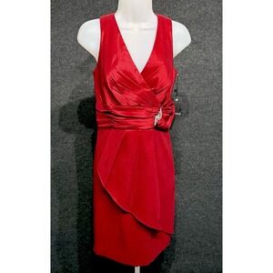 Chetta B Red Sleeveless Cocktail Dress Formal Size 8 NWT
